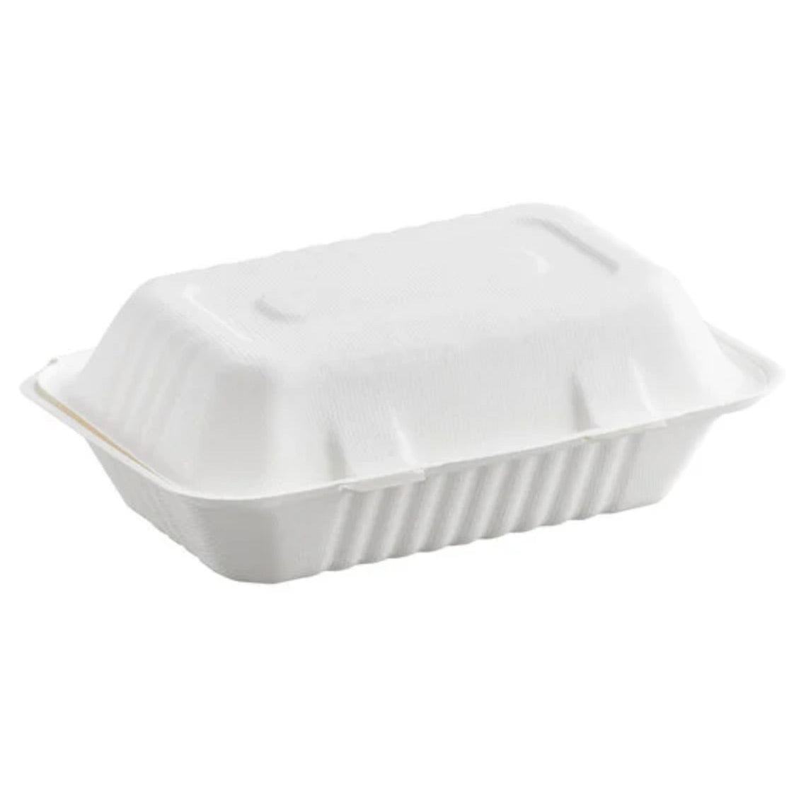 9" x 6" x 3" Compostable Sugarcane / Bagasse 1 Compartment Take-Out Container - 200/Case